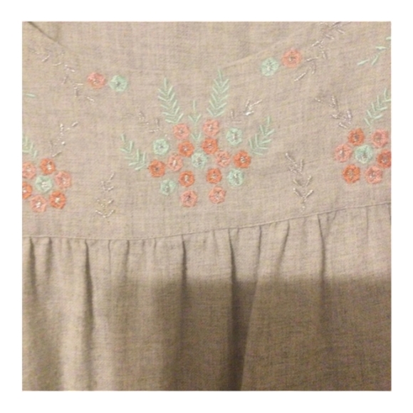 Vintage Gray Duster Dress Embroidered 3X - Picture 4 of 5